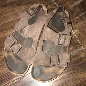 Men’s Milano Birkenstock Sandal Brown Suede (43)
